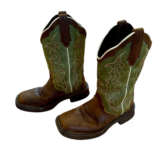Justin RAYA 12" Western Boots Leather Cowboy Cowgirl Rodeo Country size 6.5 - Picture 3 of 10